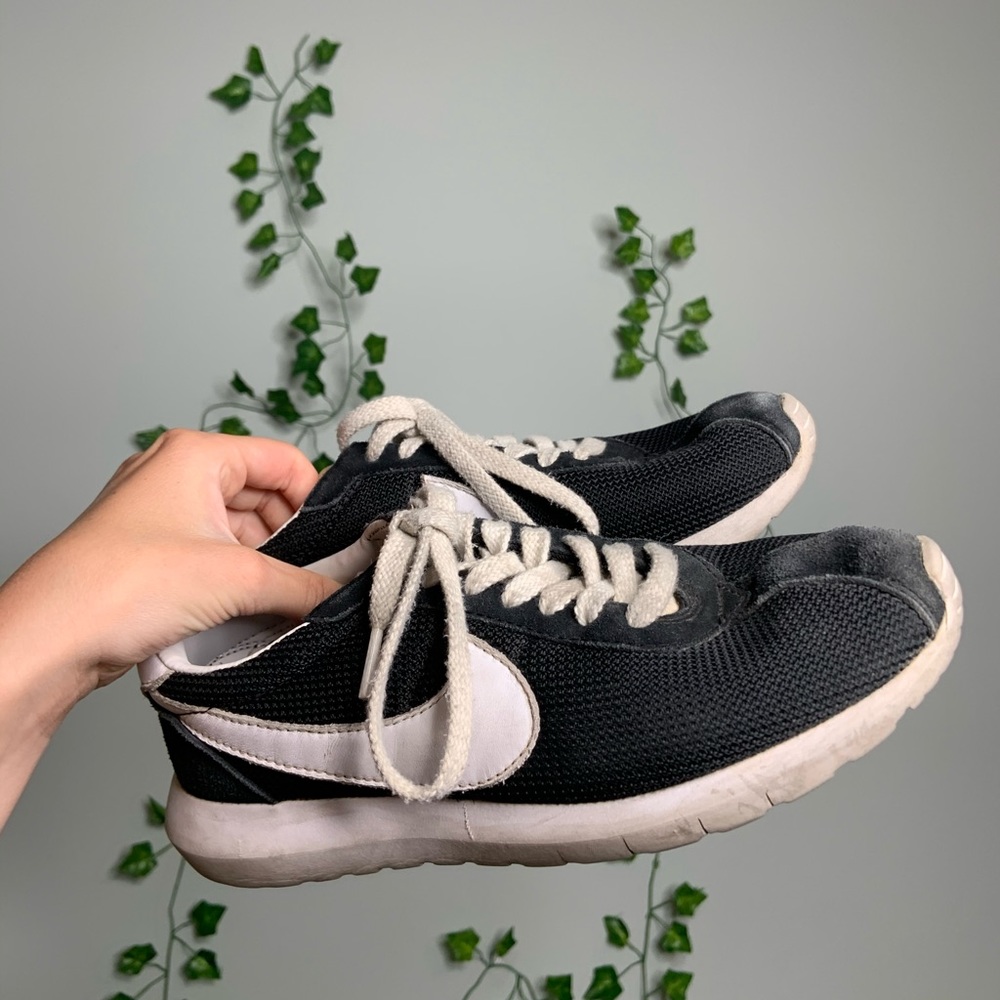 Black and white nike sneakers